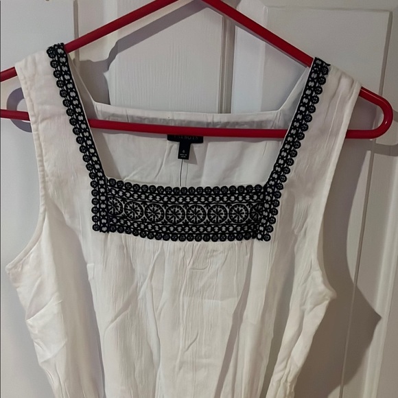 Talbots white sundress with black detail size 6 - Picture 6 of 10